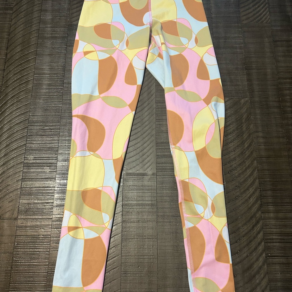 Beach Riot Vibrant Pink and Yellow Leggings